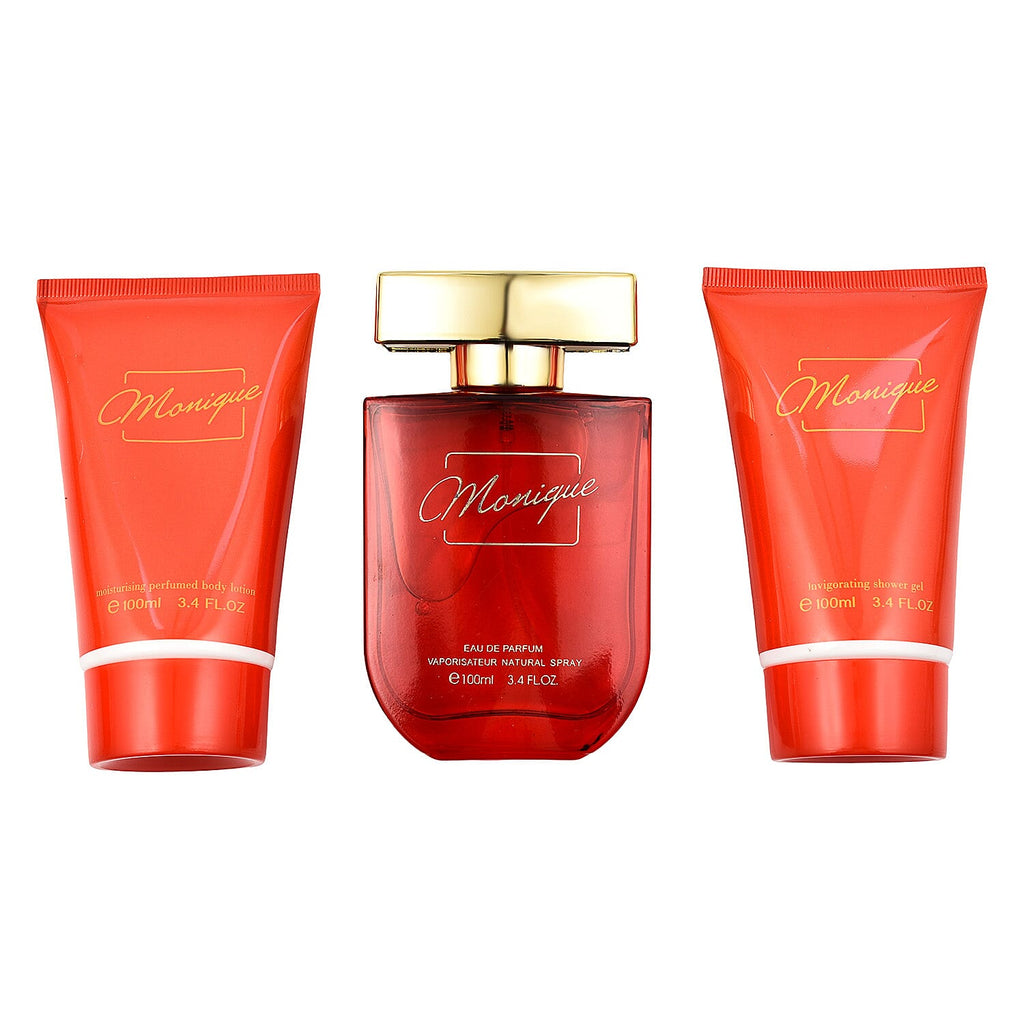 The Monique Pour Femme 3 Piece Gift Set (Inc. 100ml EDP, 100ml Shower Gel - 100ml Body Lotion)