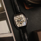Thomas Earnshaw Automatic Movt. Silver White Dial 5ATM Water Resistance Mens Watch with Genuine Leather Strap