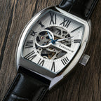 Thomas Earnshaw Automatic Movt. Silver White Dial 5ATM Water Resistance Mens Watch with Genuine Leather Strap