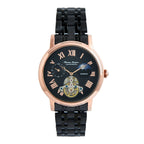 Thomas Tompion Automatic Movt. 3ATM Water Resistance Black Dial Mens Watch with Black Stainless Steel Strap
