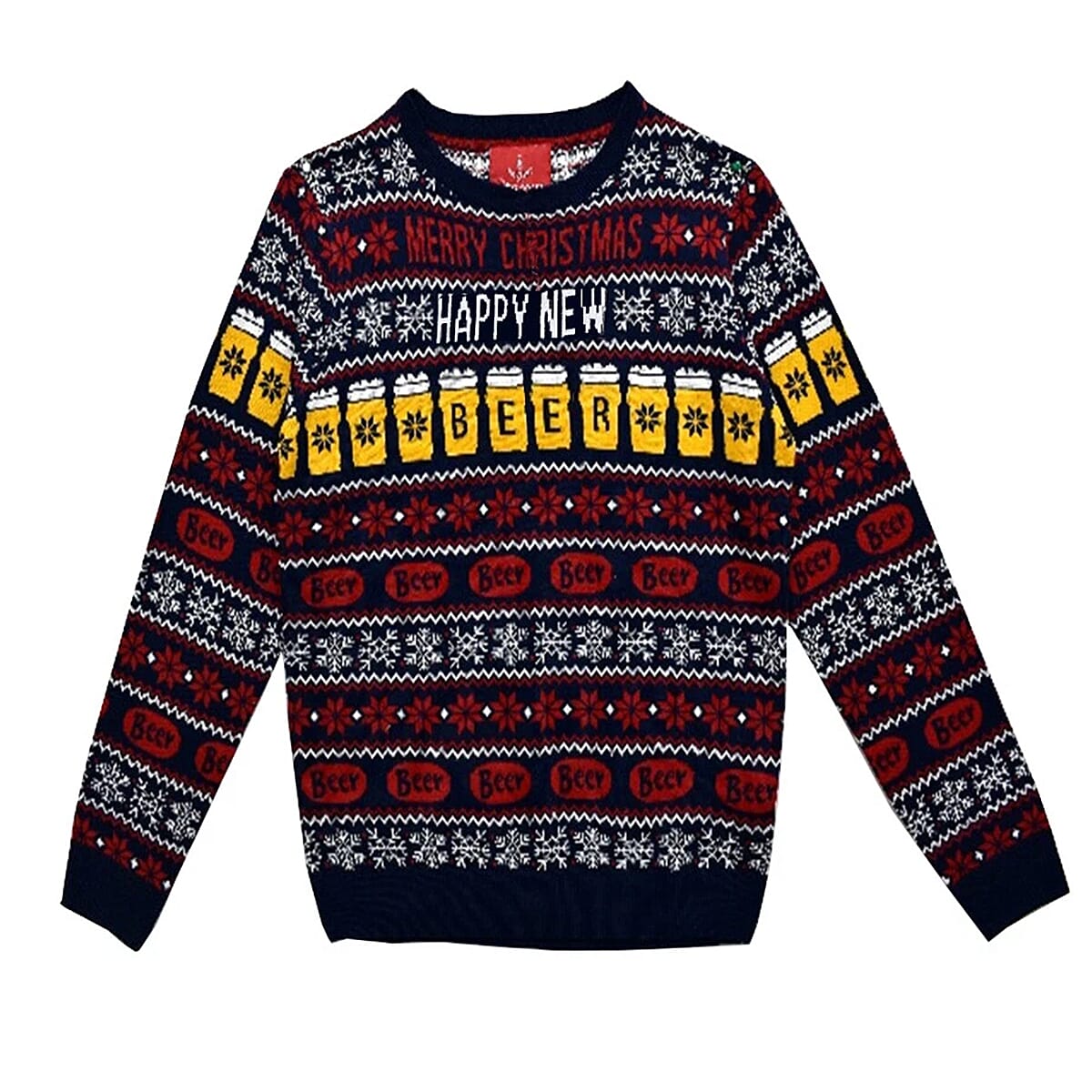Threadbare Happy New Beer Design Christmas Mens Jumper
