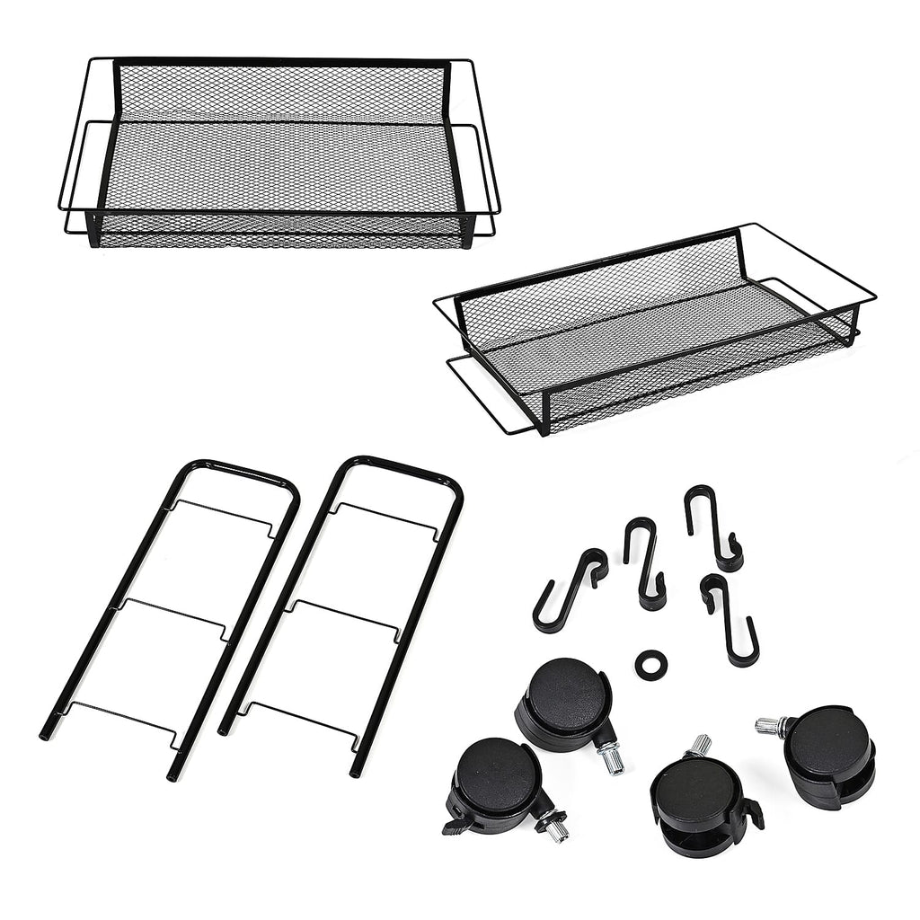 Three Tier Storage Cart With 2 Lockable Wheels