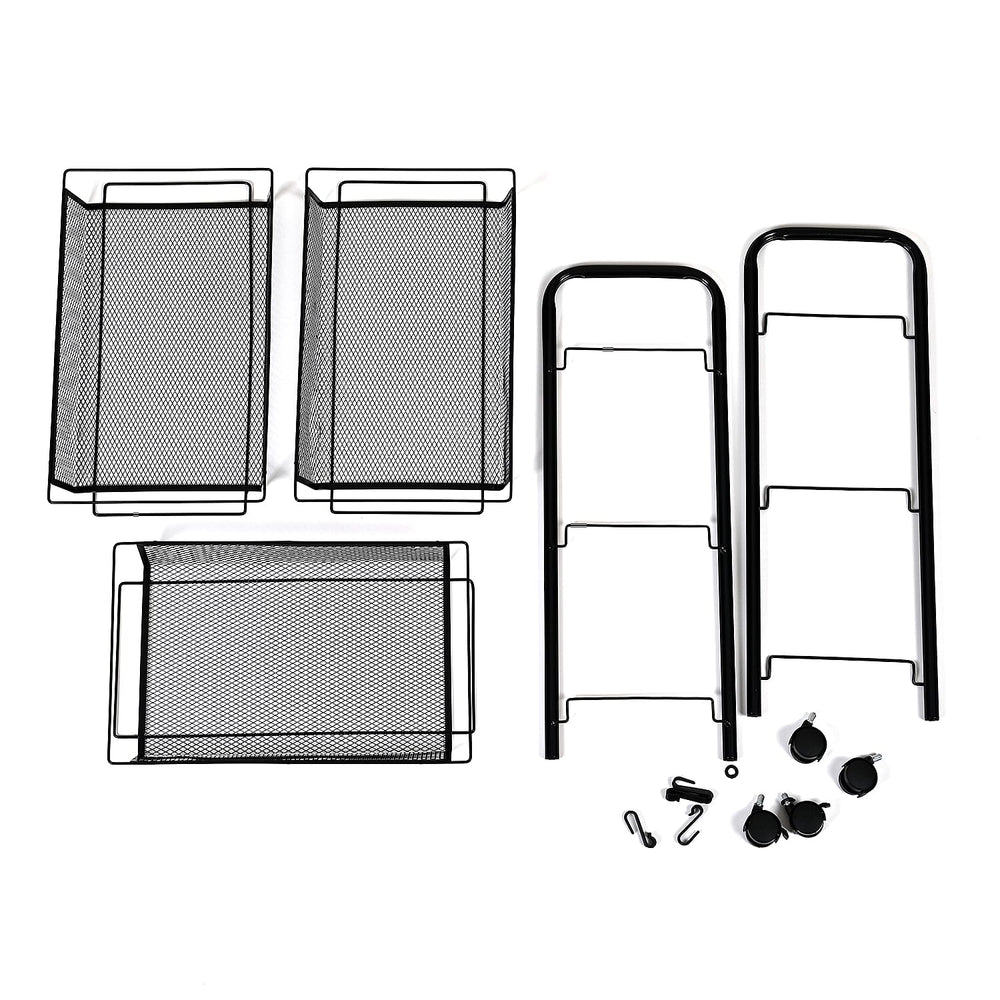 Three Tier Storage Cart With 2 Lockable Wheels