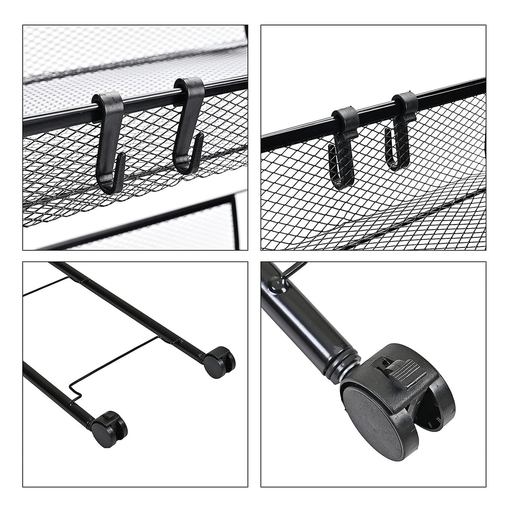 Three Tier Storage Cart With 2 Lockable Wheels