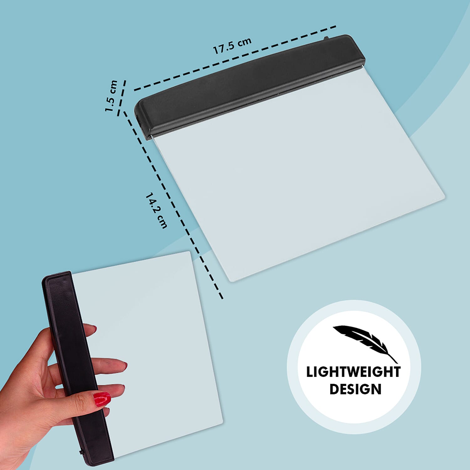 Book Reading Light Panel Lamp - Black