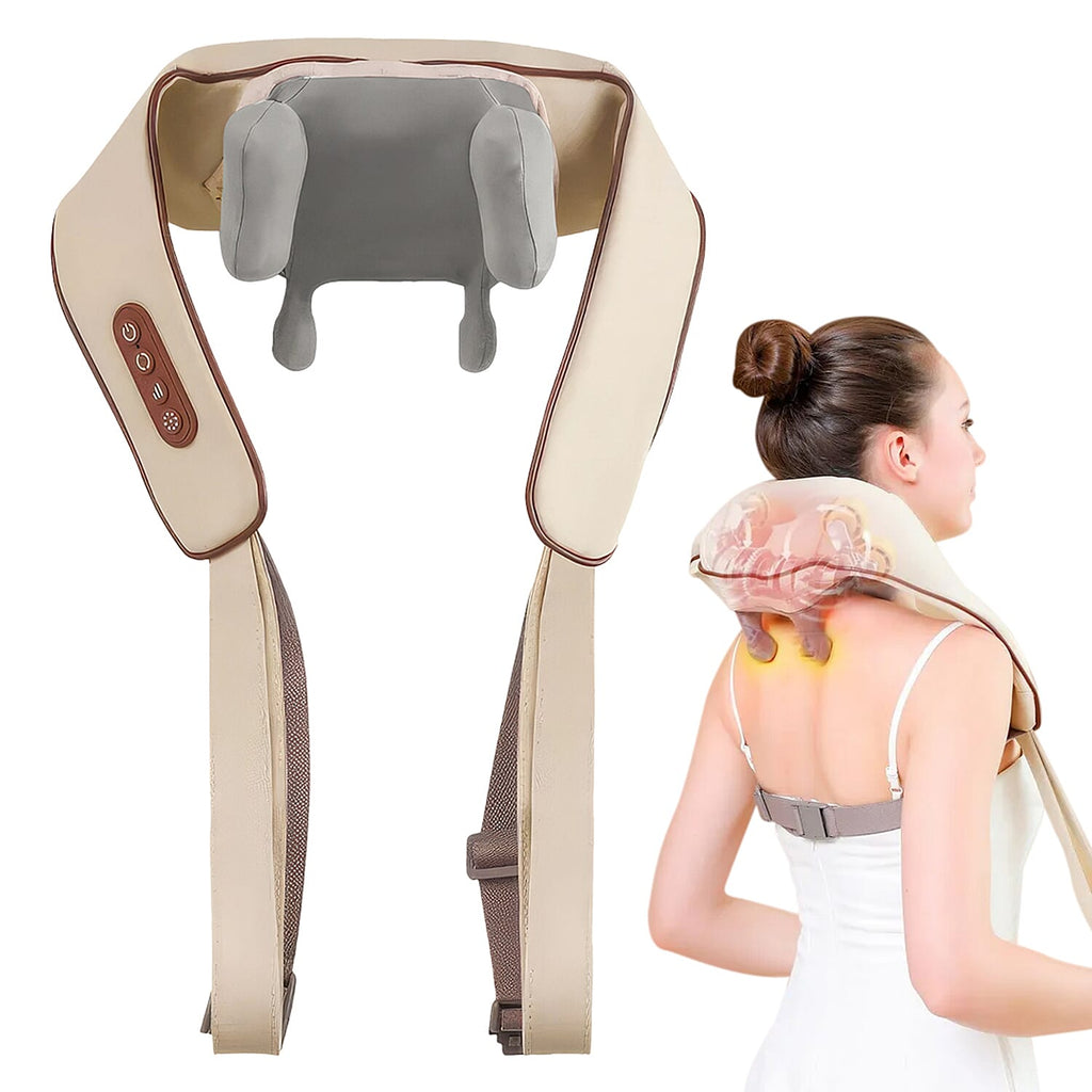 Electric Neck, Shoulder & Back Massager (Battery 1800mAh) - Cream