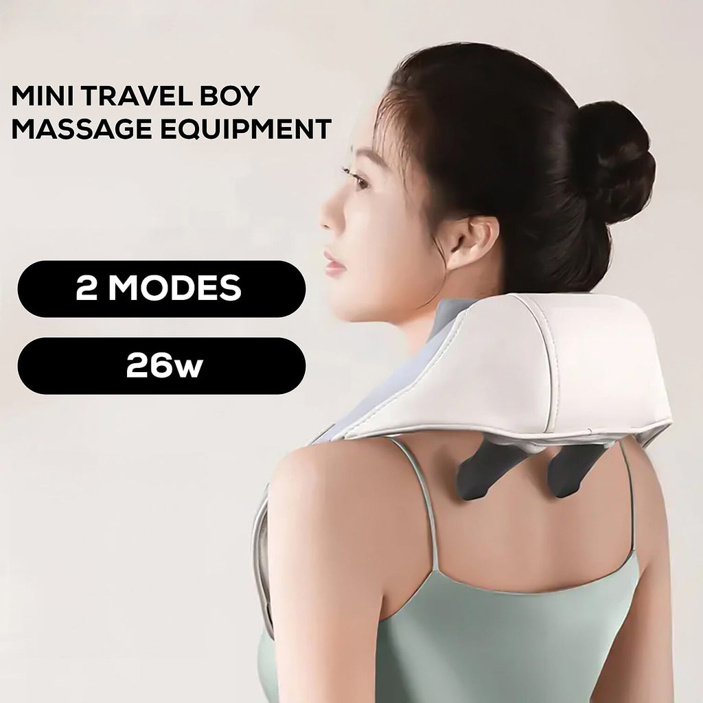 Electric Neck, Shoulder & Back Massager (Battery 1800mAh) - Cream