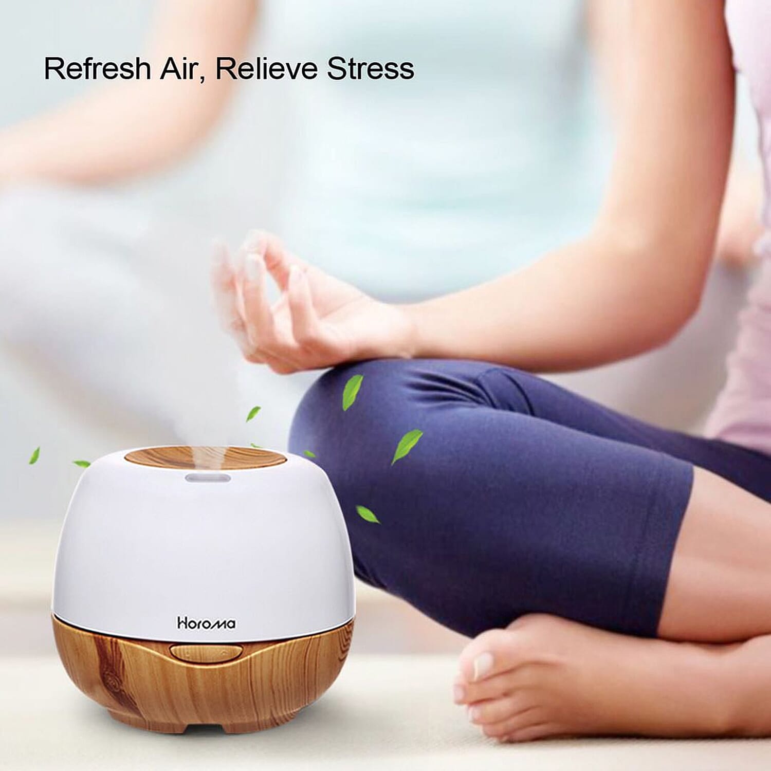 HOROMA Essential Oil Diffuser 300ml - Aromatherapy and Cool Mist Humidifier, 7 LED Lights. White