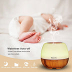 HOROMA Essential Oil Diffuser 300ml - Aromatherapy and Cool Mist Humidifier, 7 LED Lights. White