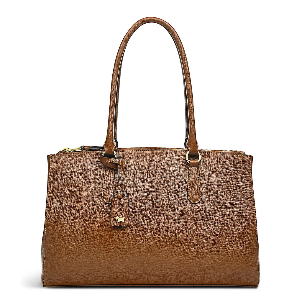 Radley London Showcase - Genuine Leather Hampstead Large Ziptop Workbag Indus - Tan