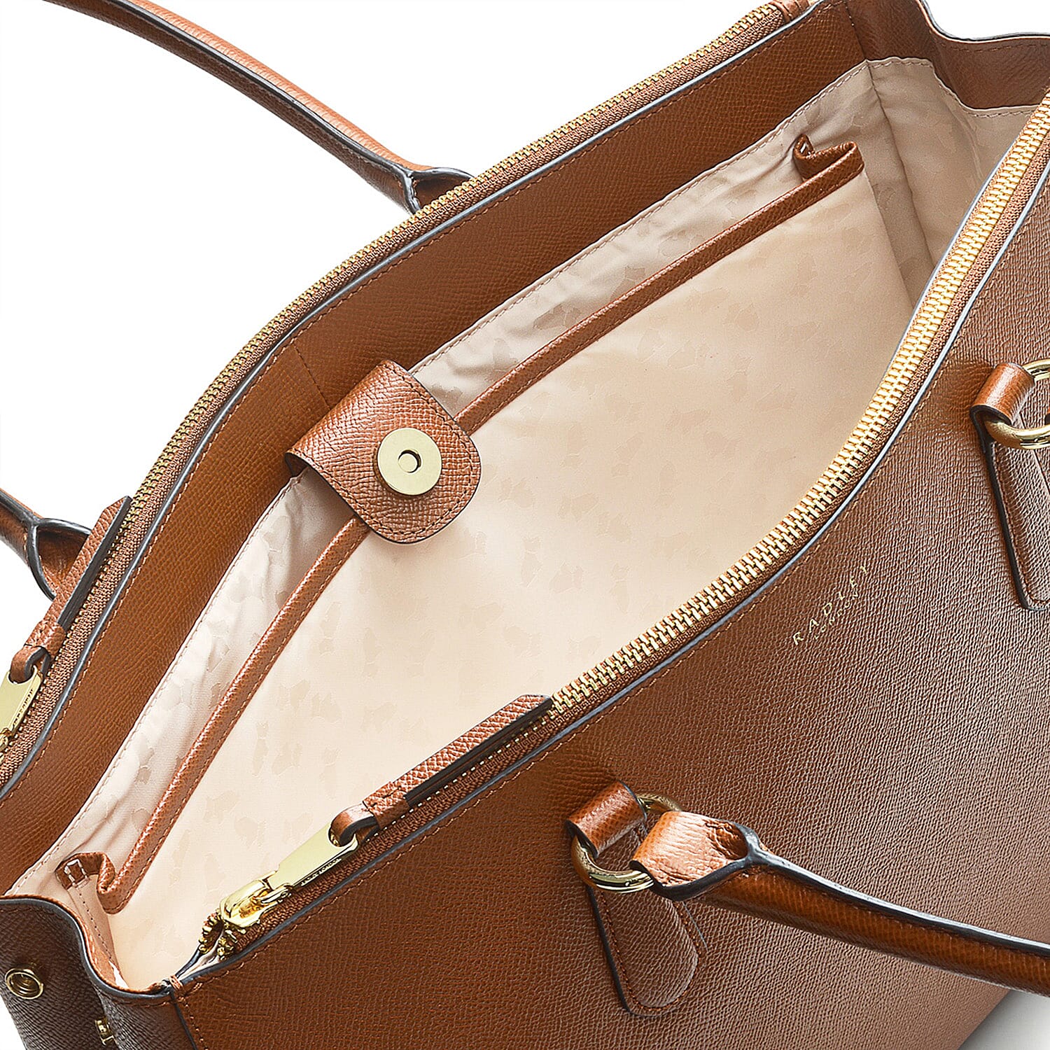 Radley London Showcase - Genuine Leather Hampstead Large Ziptop Workbag Indus - Tan