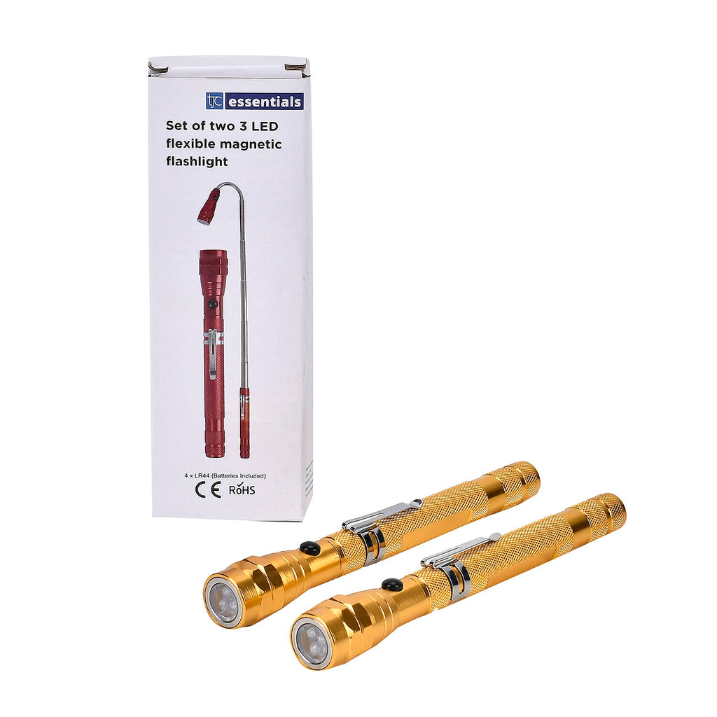 TJC Essential Set of 2 LED Flexible Magnetic Flashlight - Champagne