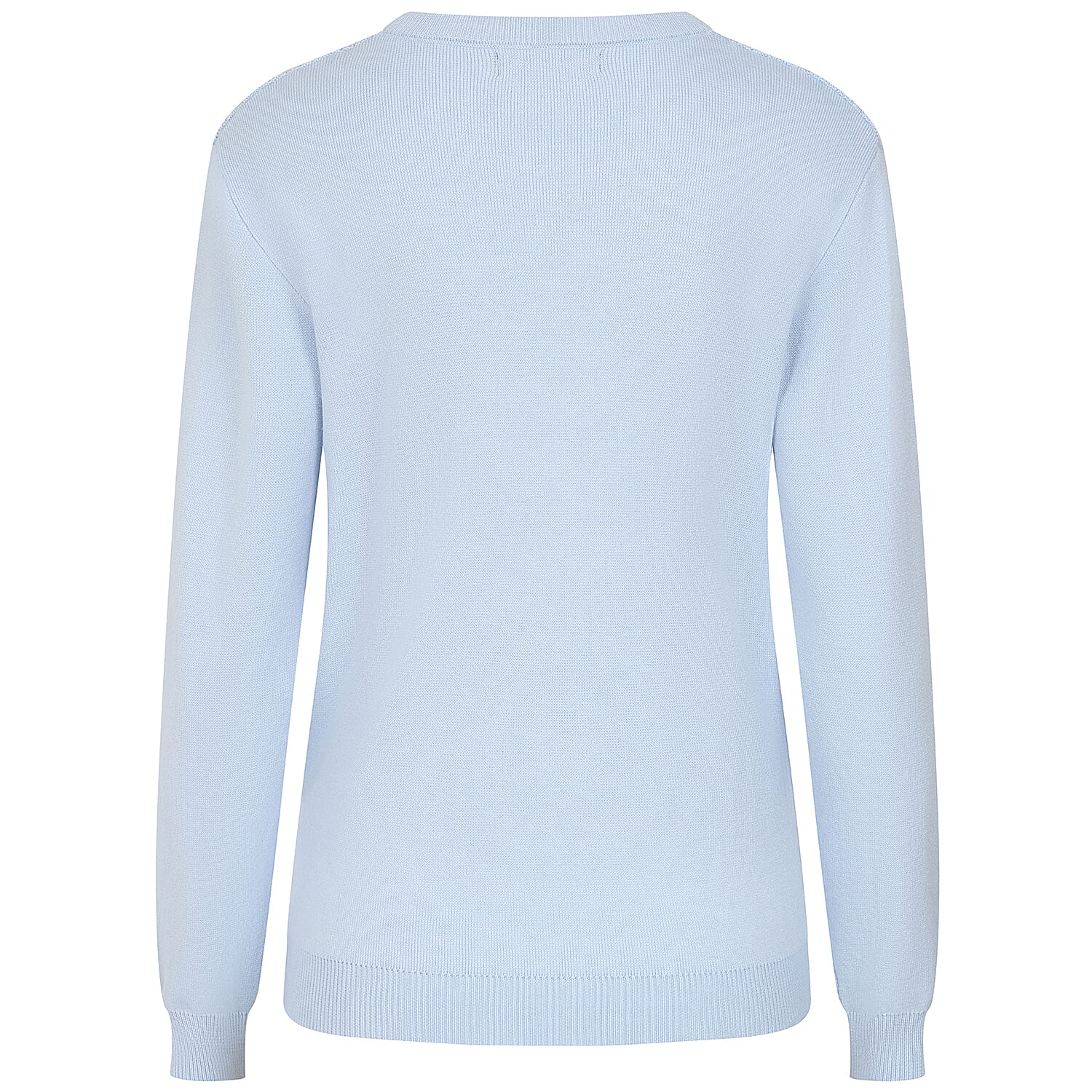 Emreco Womens Knitted Bubble Textured Round Neck Jumper (Size L) - Blue