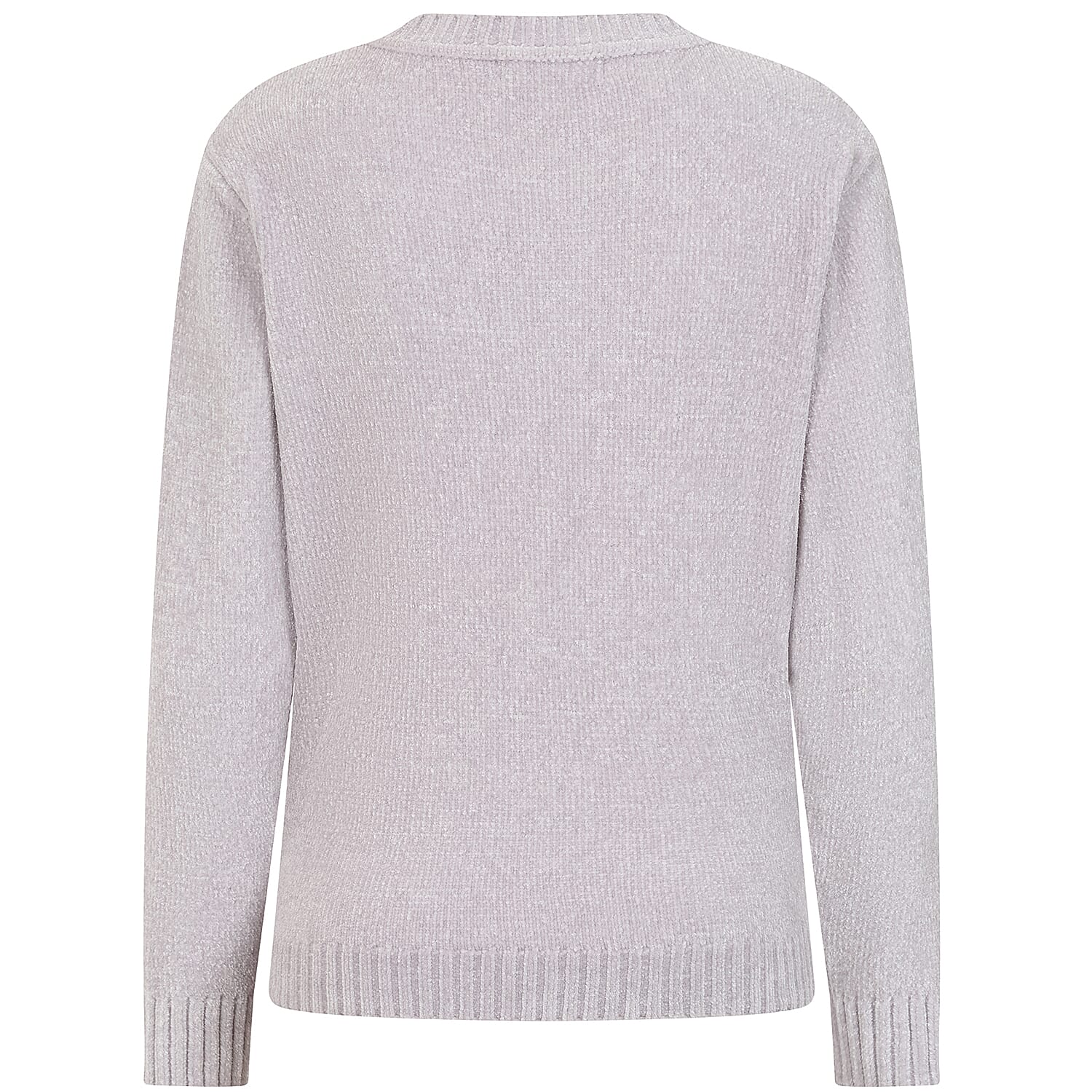 Emreco Plain Round Neck Chenille Jumper (Size L) - Grey