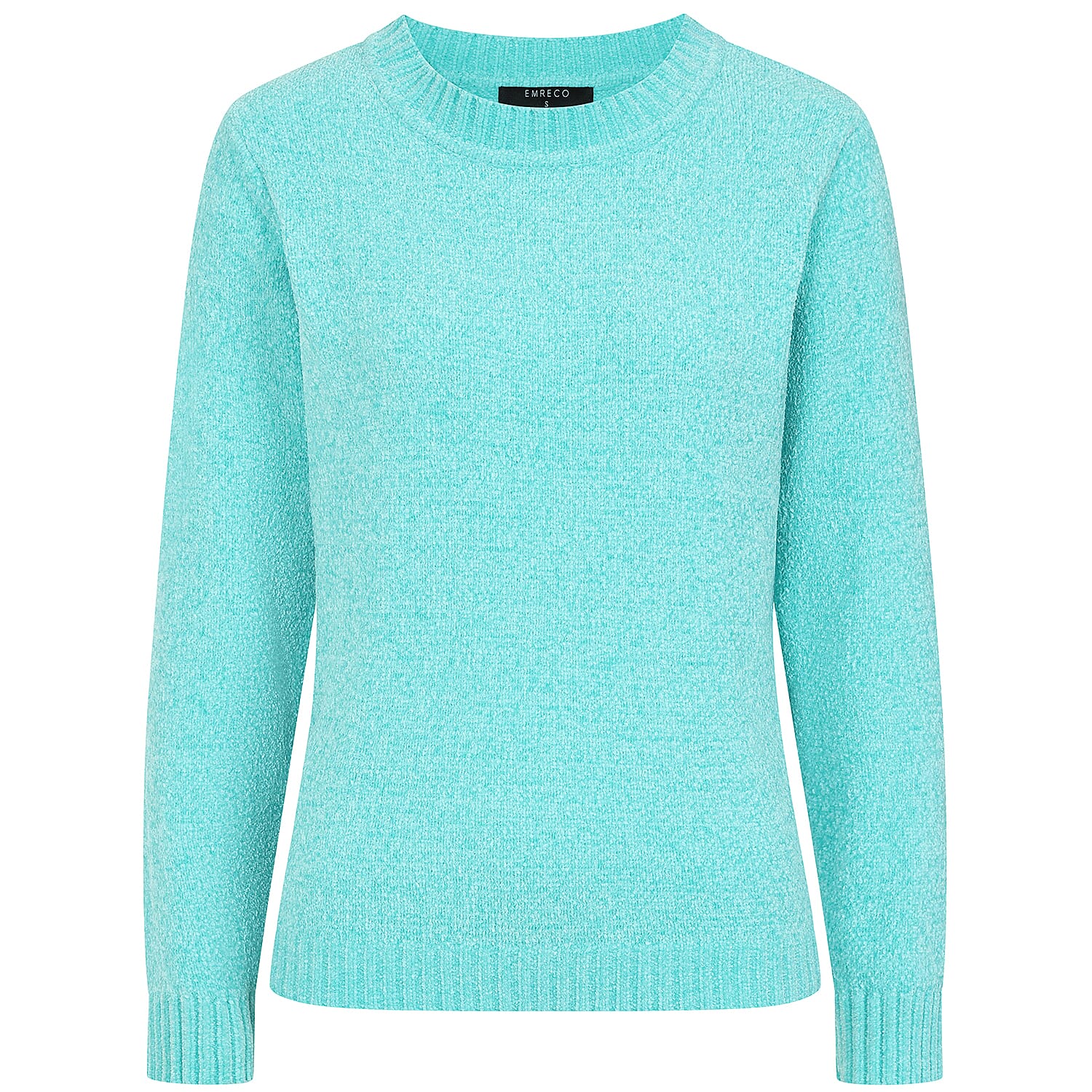Emreco Plain Round Neck Chenille Jumper (Size L) - Turquoise