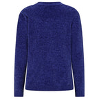Emreco Plain Round Neck Chenille Jumper (Size M) - Blue