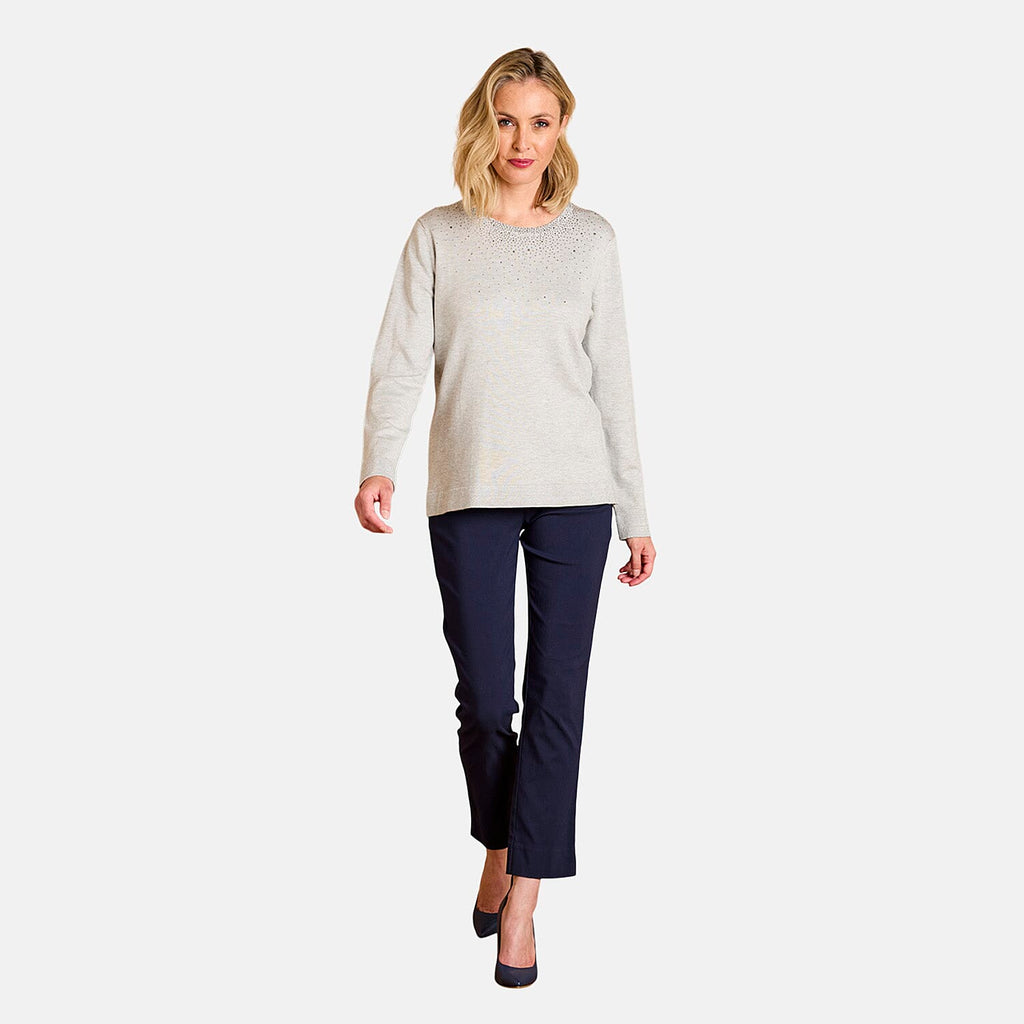 Emreco Plain Round Neck Chenille Jumper (Size M) - Grey