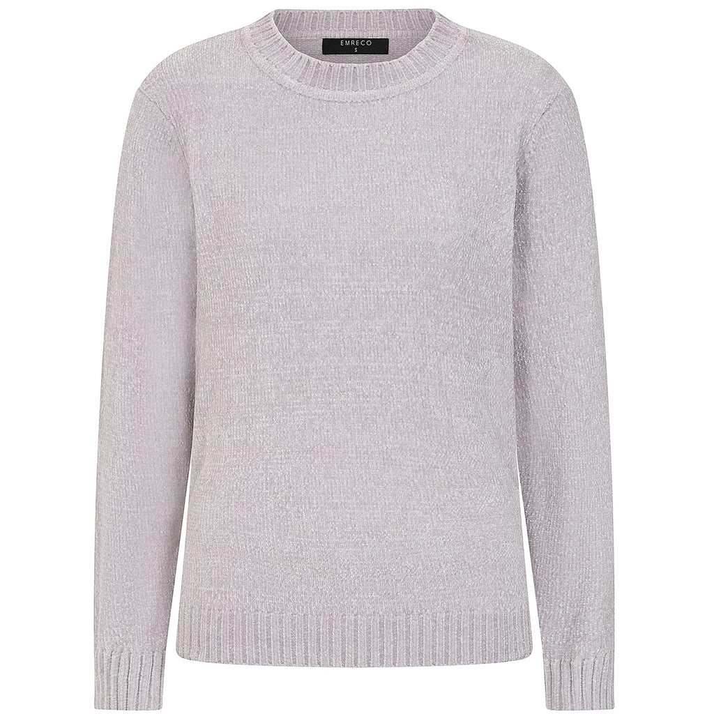 Emreco Plain Round Neck Chenille Jumper (Size M) - Grey