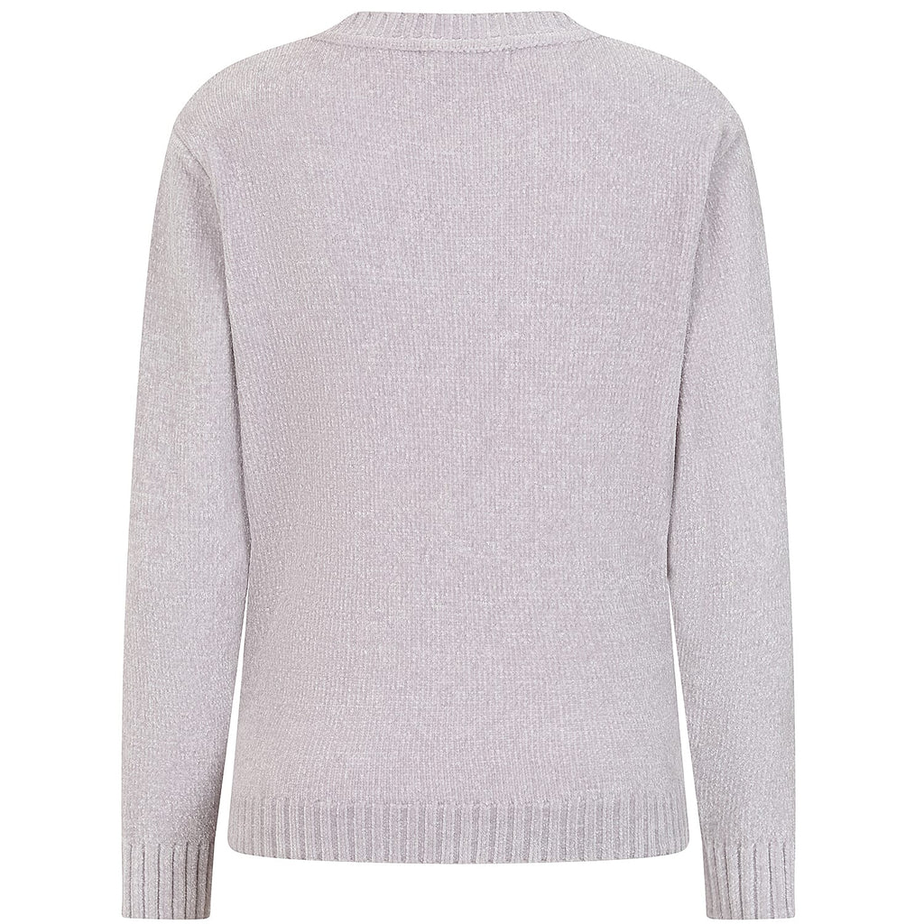 Emreco Plain Round Neck Chenille Jumper (Size M) - Grey