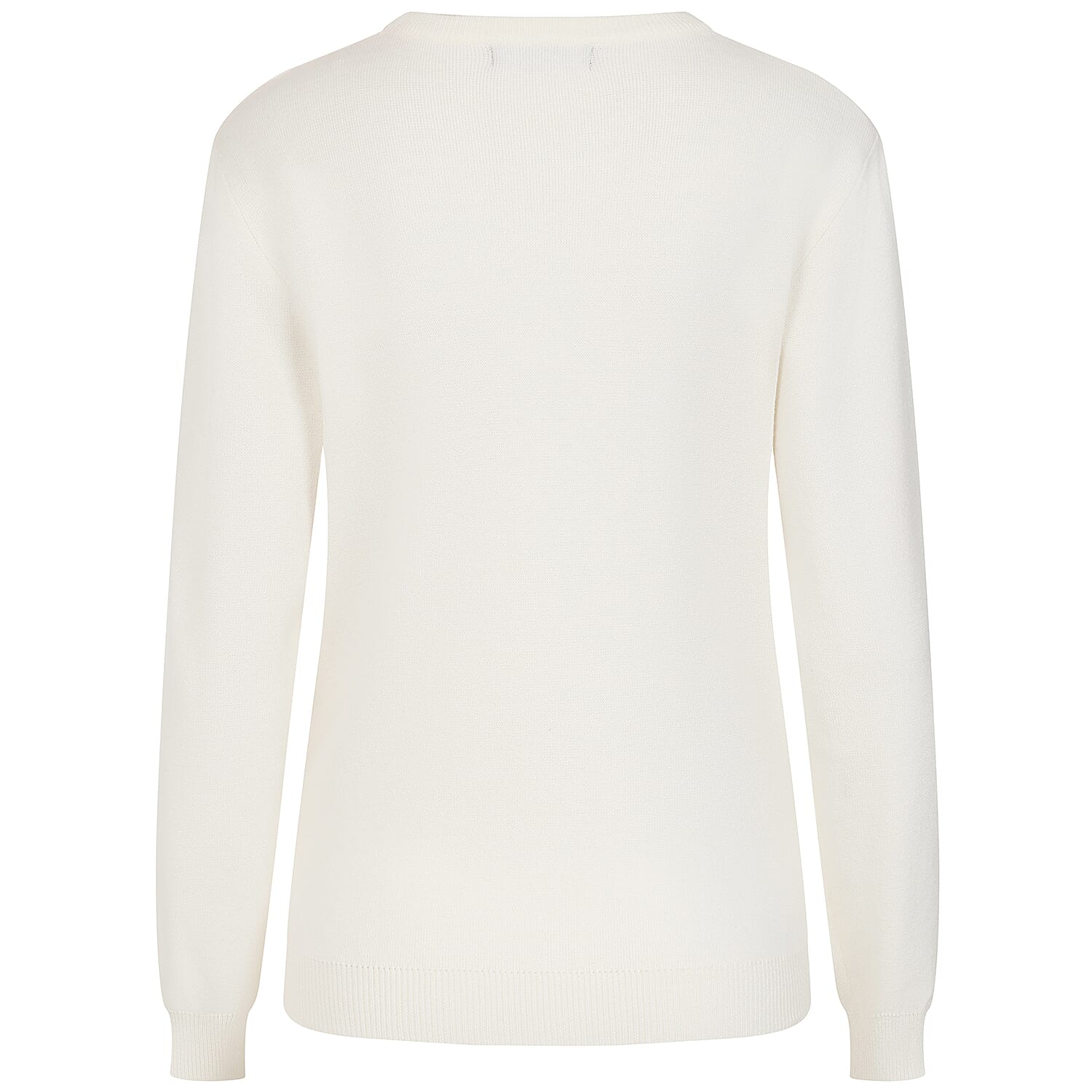 Emreco Womens Knitted Bubble Textured Round Neck Jumper (Size M) - Ivory