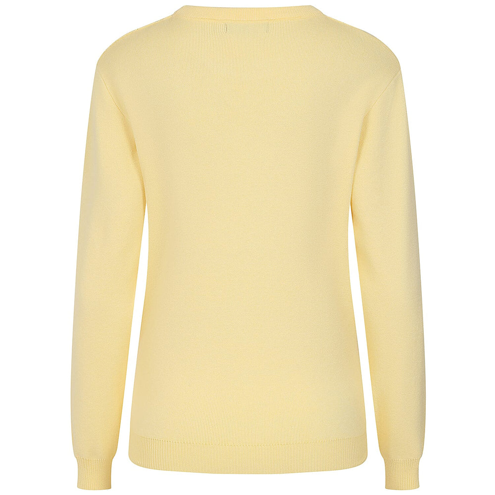 Emreco Womens Knitted Bubble Textured Round Neck Jumper (Size M) - Lemon