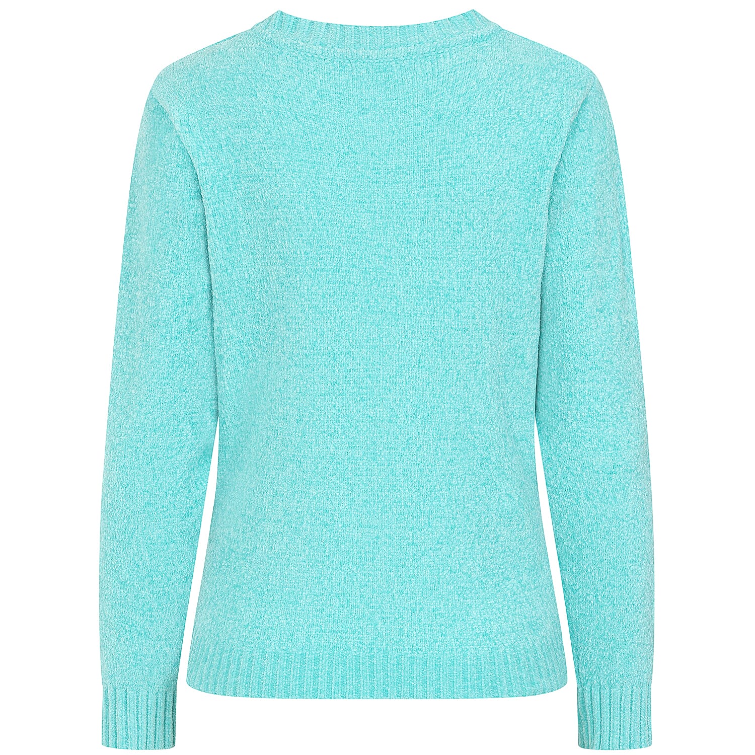 Emreco Plain Round Neck Chenille Jumper (Size M) - Turquoise
