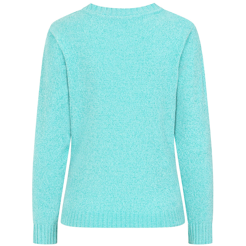 Emreco Plain Round Neck Chenille Jumper (Size S) - Turquoise