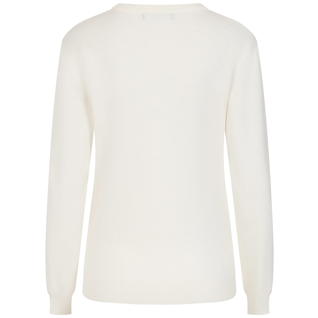 Emreco Womens Knitted Bubble Textured Round Neck Jumper (Size XL) - Ivory