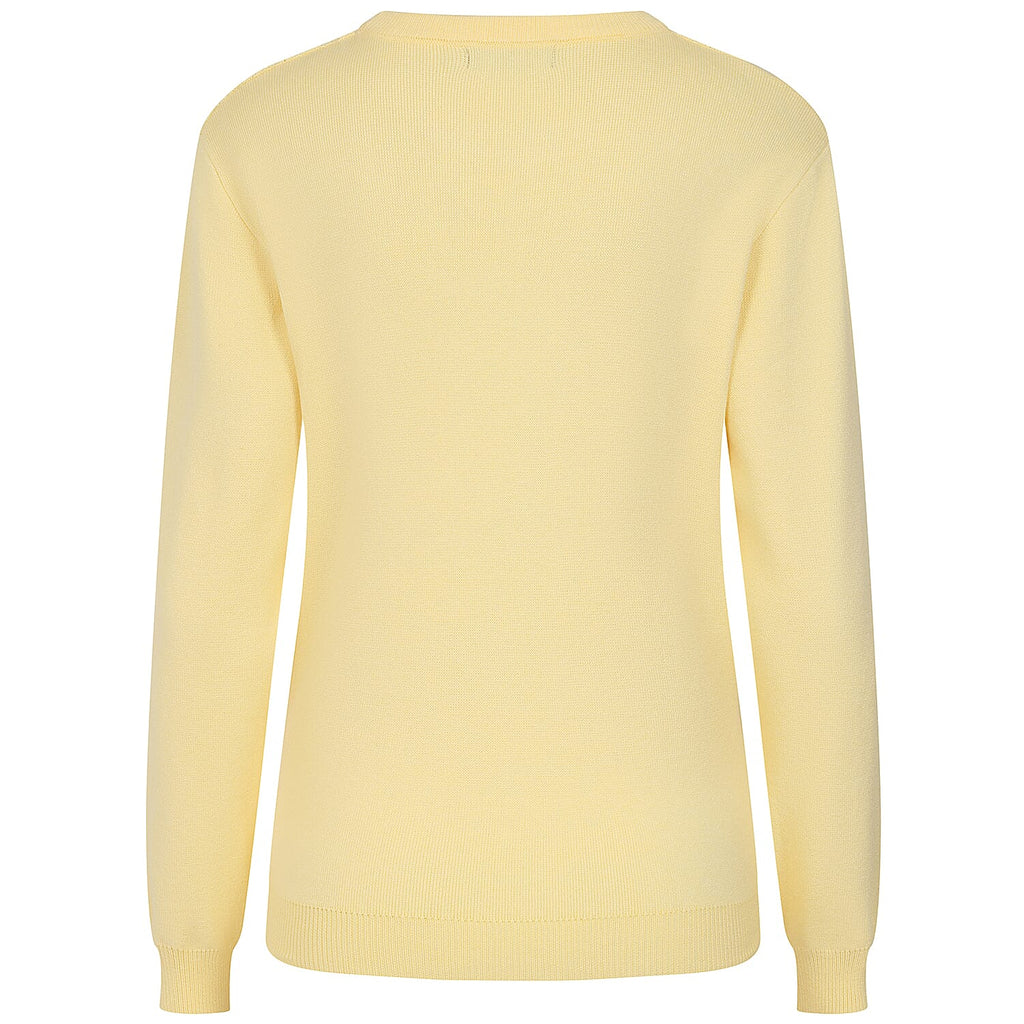 Emreco Womens Knitted Bubble Textured Round Neck Jumper (Size XL) - Lemon