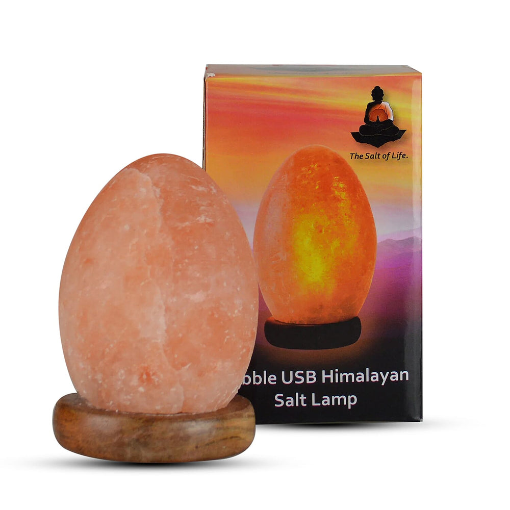 USB Pebble Himalayan Salt Crystal Lamp (One Size) - Orange