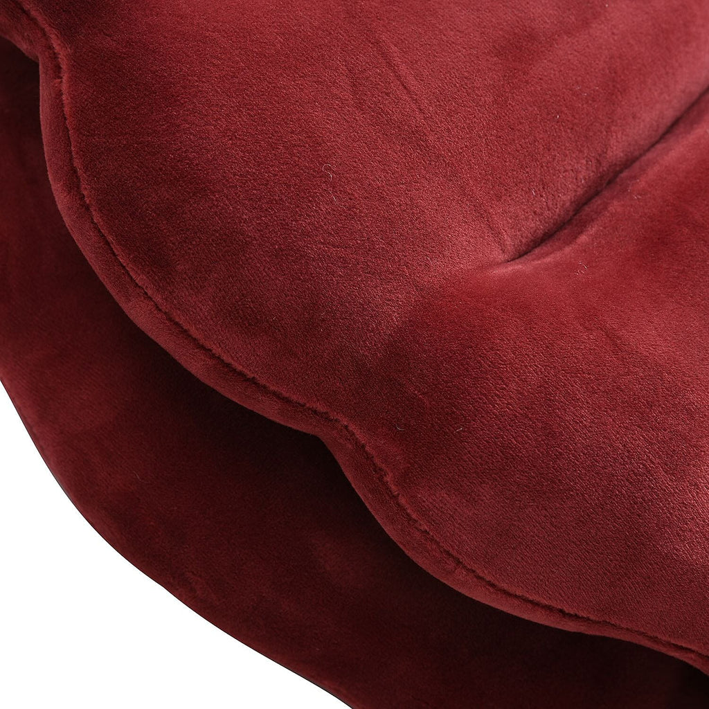 Back Support - Woven Scallop Shaped Cushion (Size 70x42 cm) - Red