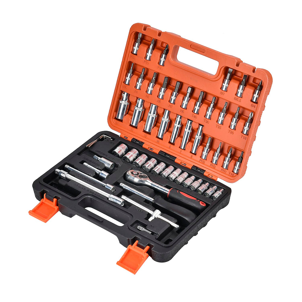 53 Piece Impact Socket Pro Tool Set- Black & Orange