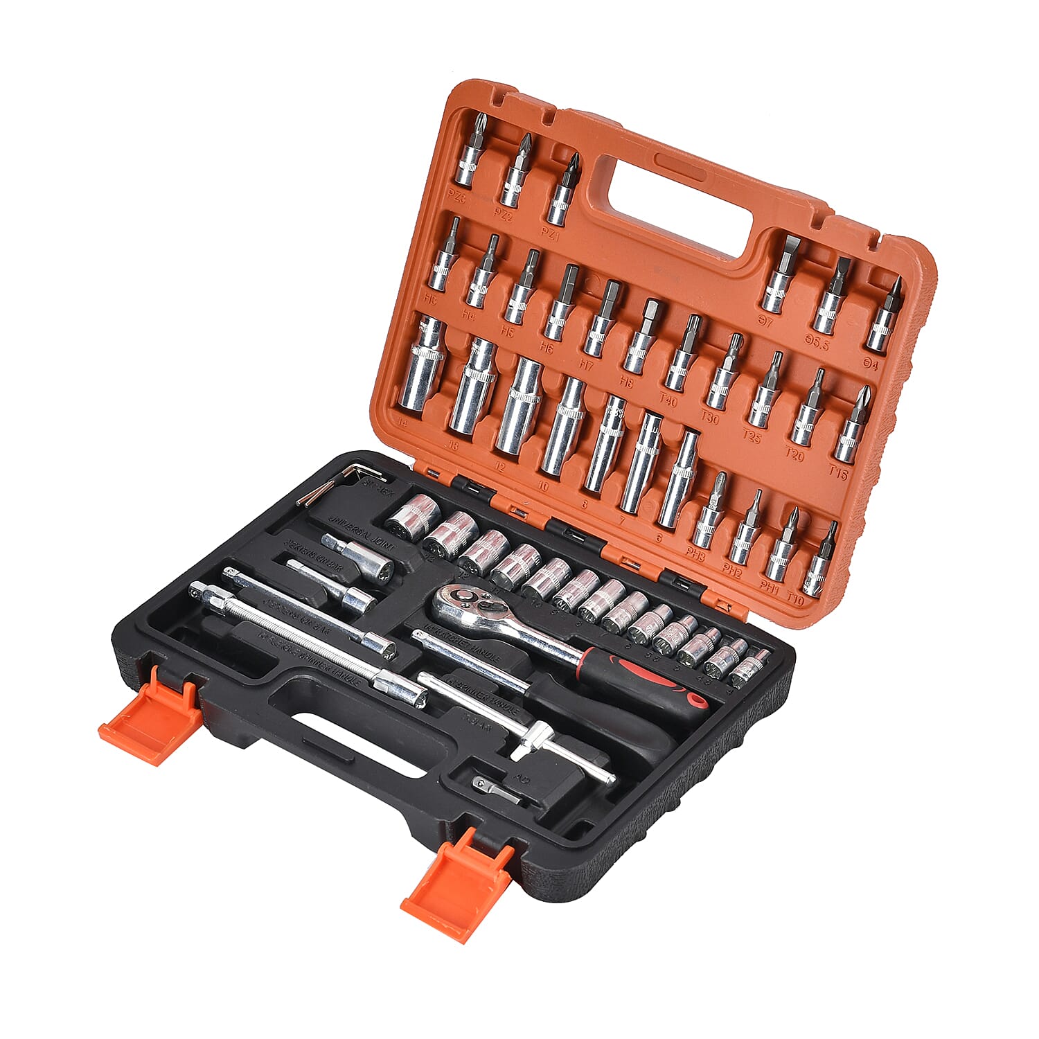 53 Piece Impact Socket Pro Tool Set- Black & Orange