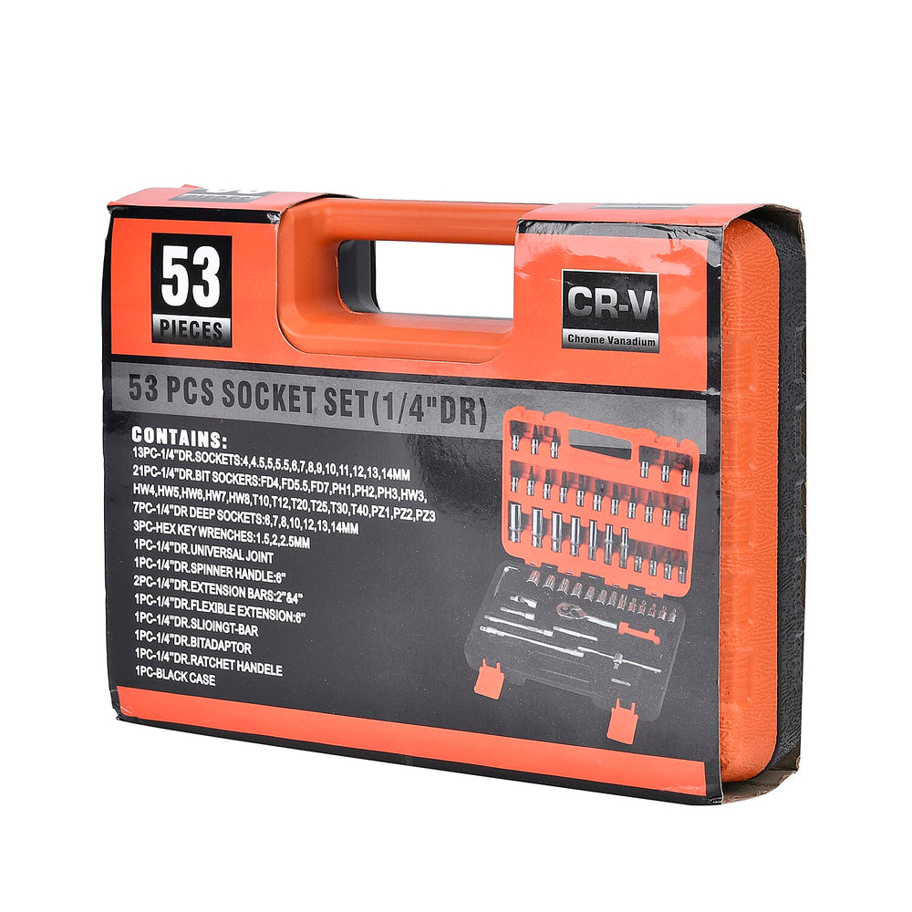 53 Piece Impact Socket Pro Tool Set- Black & Orange