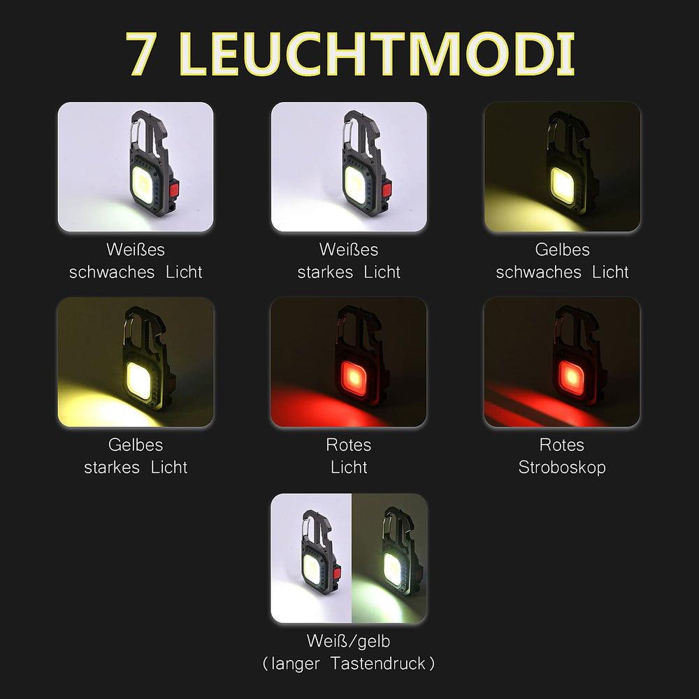 COB rechargeable keychain light - Black
