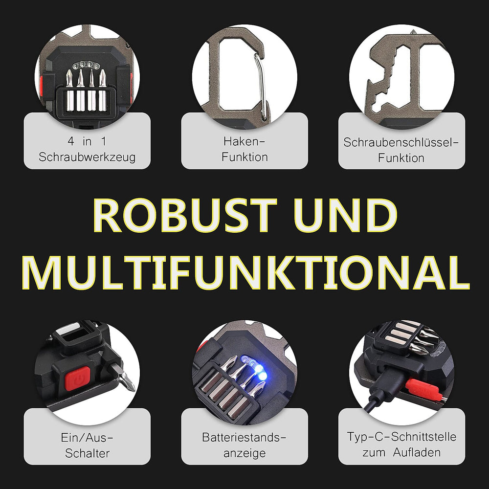 COB rechargeable keychain light - Black