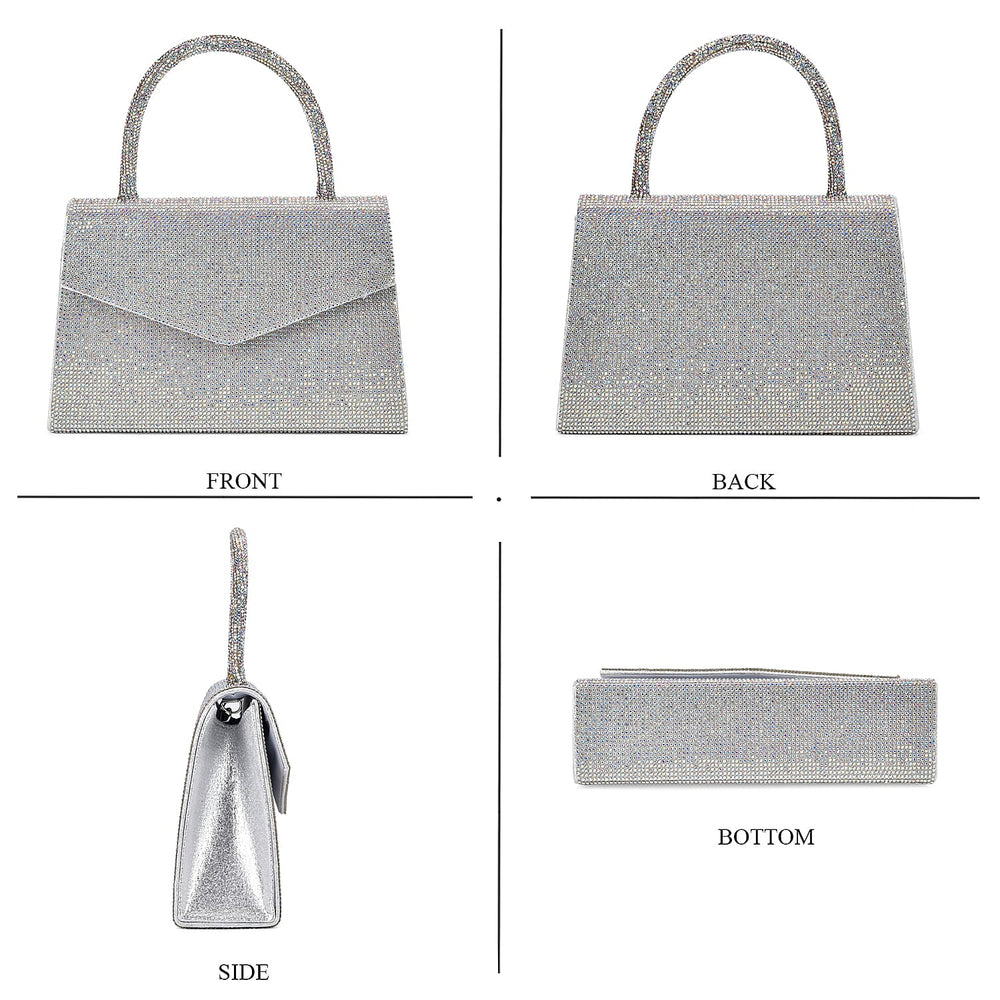 Crystal Patterned Clutch (Size 22x6x14 cm) - AB & AB