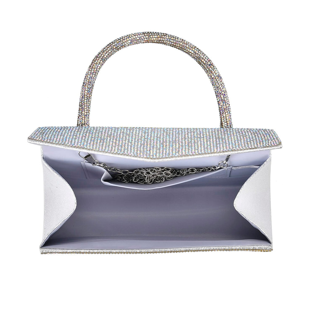Crystal Patterned Clutch (Size 22x6x14 cm) - AB & AB