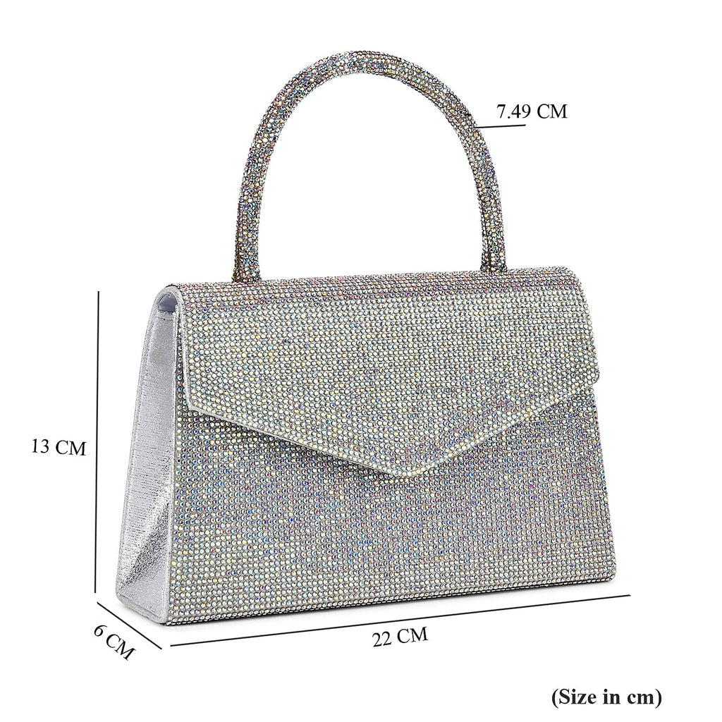 Crystal Patterned Clutch (Size 22x6x14 cm) - AB & AB