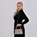 Crystal Patterned Clutch (Size 22x6x14 cm) - Gold & AB