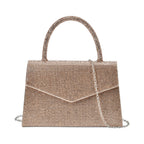 Crystal Patterned Clutch (Size 22x6x14 cm) - Rose Gold & AB