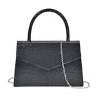 Crystal Patterned Clutch (Size 22x6x14 cm) - Black & AB