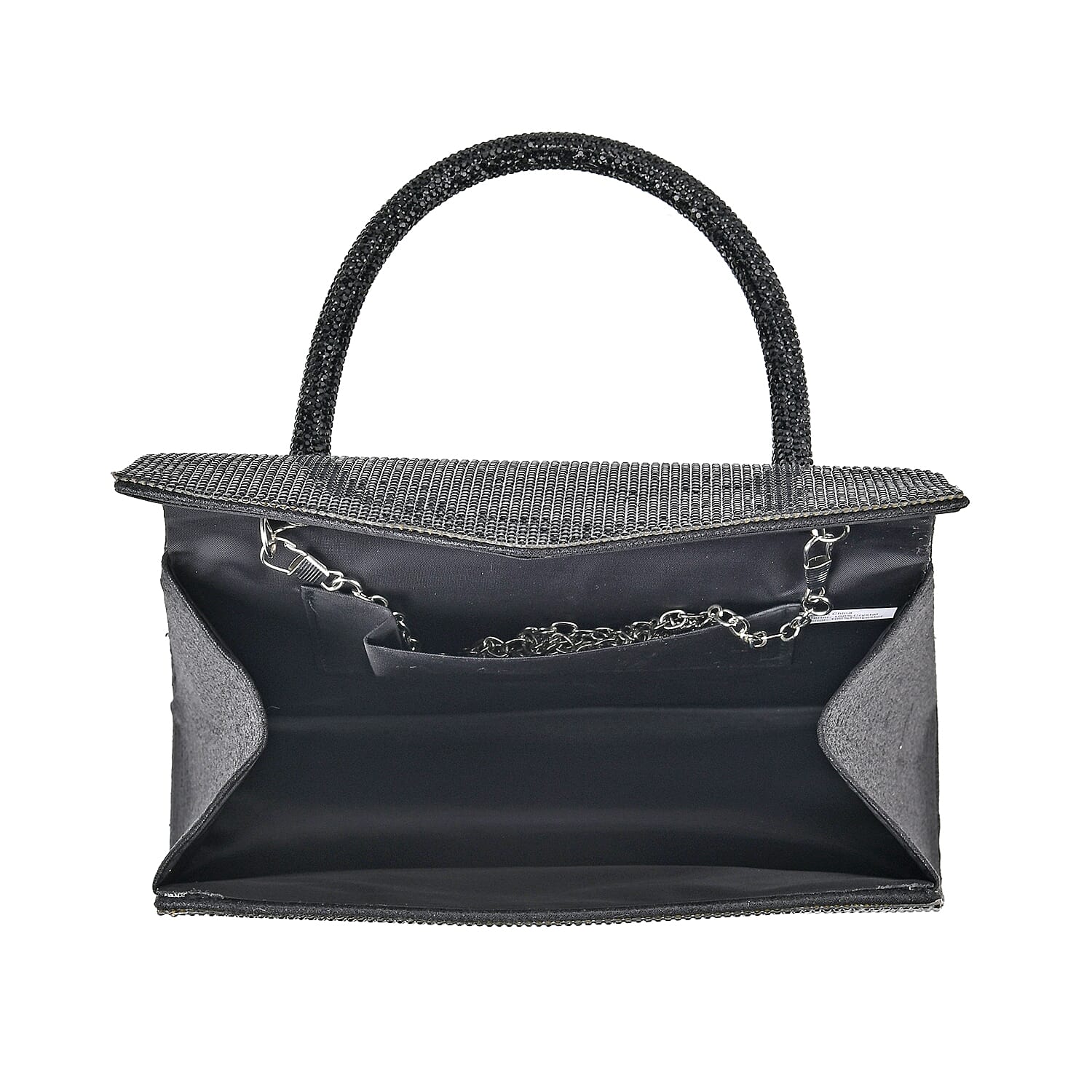 Crystal Patterned Clutch (Size 22x6x14 cm) - Black & AB