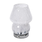Adorable Mushroom Shaped Touch Control Rechargeable LED Glass Mushroom Table Lampwith 3 Light Modes - Droplet