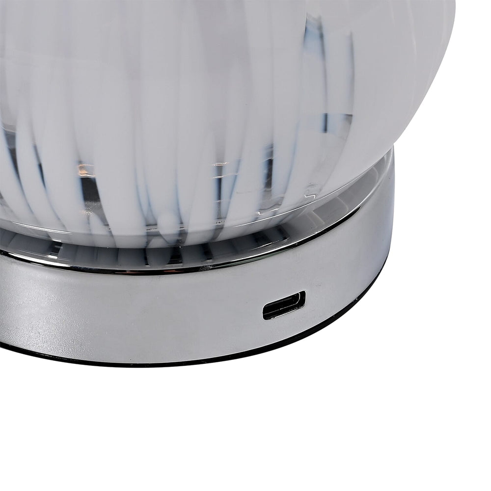 Adorable Mushroom Shaped Touch Control Rechargeable LED Glass Mushroom Table Lampwith 3 Light Modes - Droplet