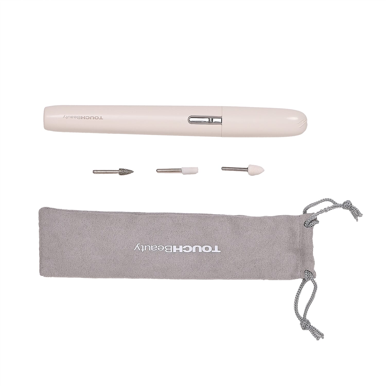 Touch Beauty Manicure-Pedicure Nail Set With Flat Cone Head, White Filing Head & Emery Grinding Head