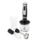 Tower - 4 in 1 Hand Blender-Chopper-Whisk with Stainless Steel Blades 600W - Black-  Blend, Chop, Whisk, Mix, Puree