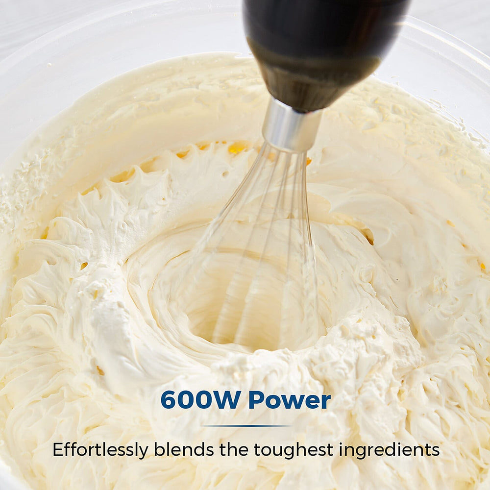 Tower - 4 in 1 Hand Blender-Chopper-Whisk with Stainless Steel Blades 600W - Black-  Blend, Chop, Whisk, Mix, Puree