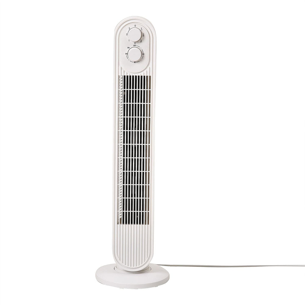 Tower Fan with 3 Speed Setting - Oscillation 31 Inch 45W (1p per Hour Running Cost not including Standard charge)  - White