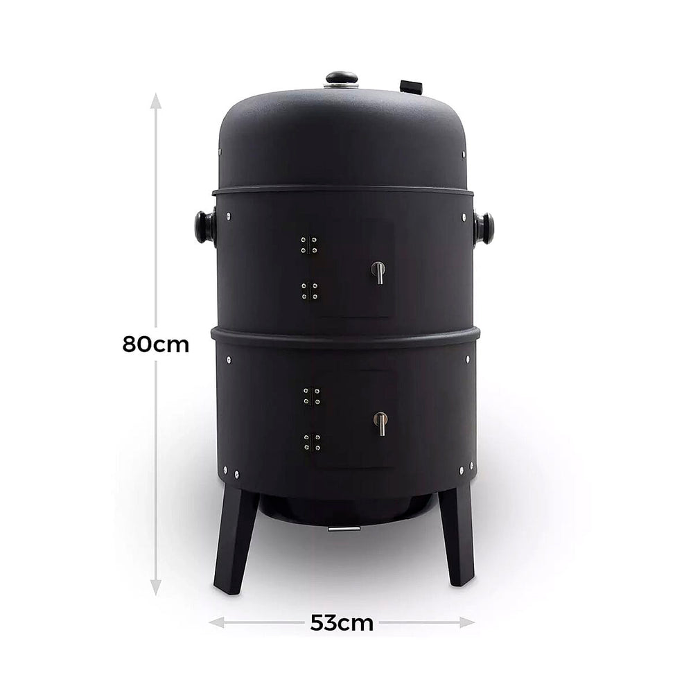 BBQ 2-in-1 Charcoal and Smoker Grill from Tower - Black